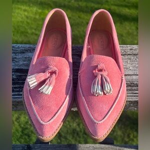 Sperry Women's Saybrook Leather Tassel Pink Slip-On Size 6